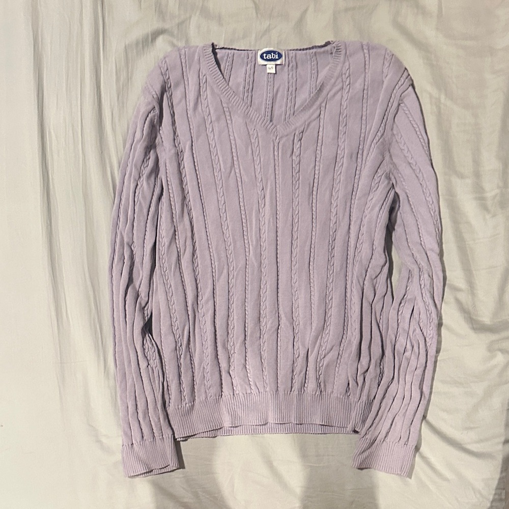 Vintage Lilac Cable Knit Sweater
